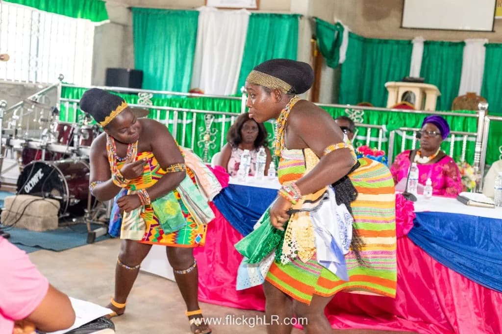 Musical instruments and resources prepared for handover to the church.