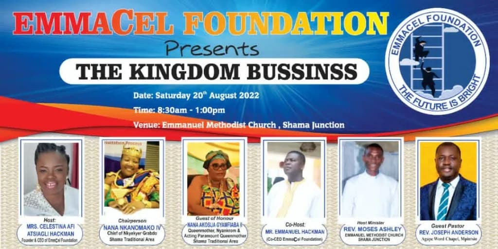 Invitation to The Kingdom Business programme at Emmanuel Methodist Church, Shama Junction.